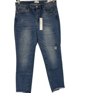 Nicole Miller Soho Women's Blue Denim High Rise Skinny Crop Jeans Size 12 NWT